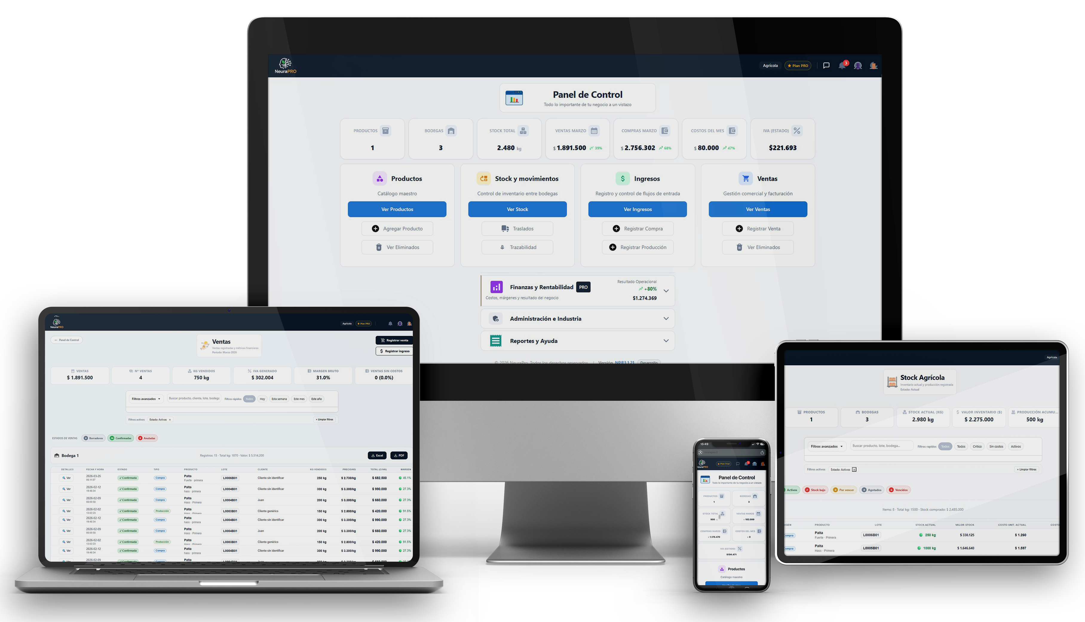 NeuraPRO en múltiples dispositivos